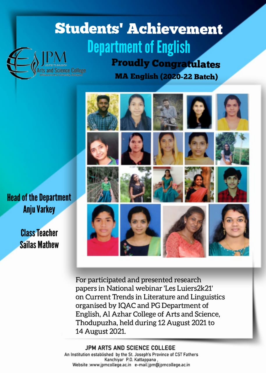 Proudly Congratulates MA English (2020-22 Batch) 